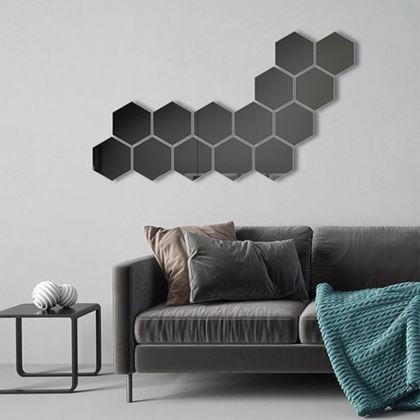 Imaginea din Tapetă hexagon 10 buc. - mozaic negru