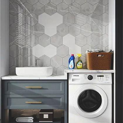 Imaginea din Tapetă hexagon 10 buc. - mozaic gri