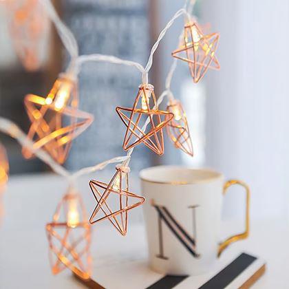 Imaginea din Ghirlandă luminoasă LED decorativă cu stele din metal