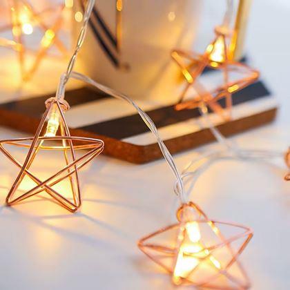 Imaginea din Ghirlandă luminoasă LED decorativă cu stele din metal