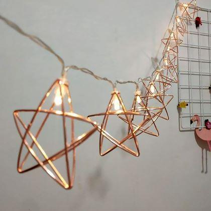 Imaginea din Ghirlandă luminoasă LED decorativă cu stele din metal