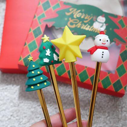 Imaginea din Set de lingurițe de Crăciun în cutie cadou, 4 buc.