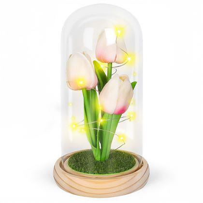 Imaginea din Lalele luminoase în cupolă de sticlă