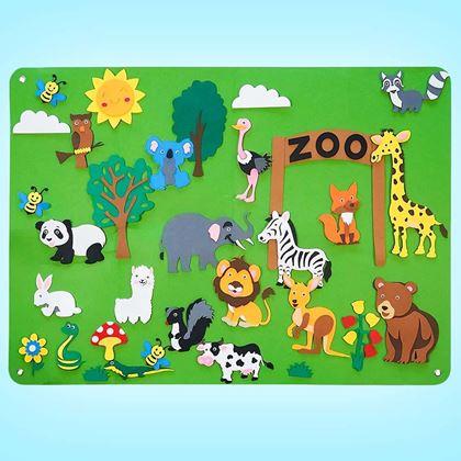 Imaginea din Placă didactică din pâslă pentru copii - grădină zoologică