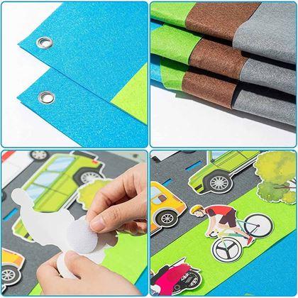 Imaginea din Placă didactică din pâslă pentru copii - mijloace de transport