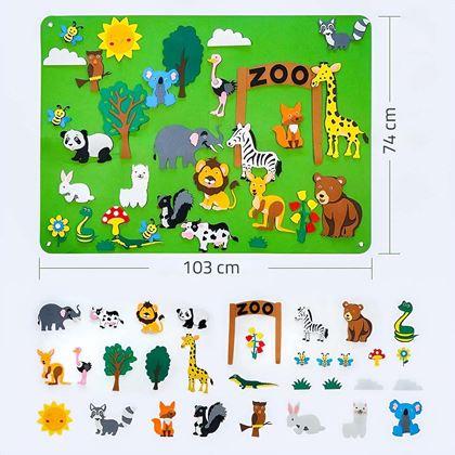 Imaginea din Placă didactică din pâslă pentru copii - grădină zoologică
