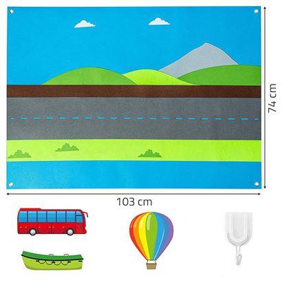 Imaginea din Placă didactică din pâslă pentru copii - mijloace de transport