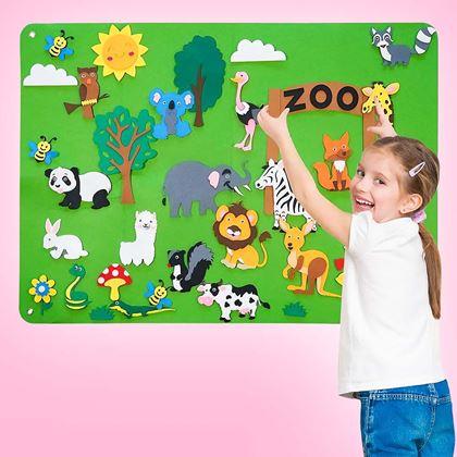 Imaginea din Placă didactică din pâslă pentru copii - grădină zoologică
