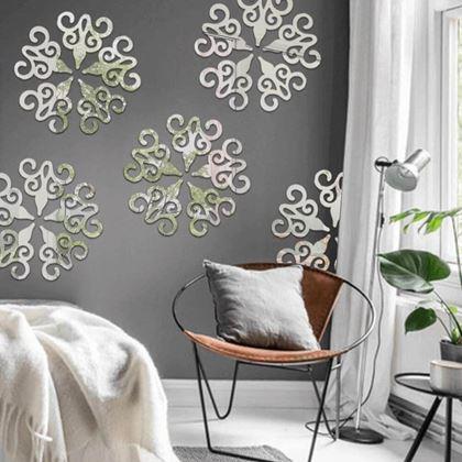 Imaginea din Ornamente autoadezive oglindă, 10 buc. -  argintii