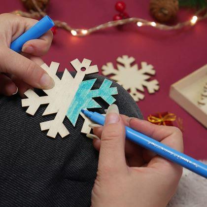 Imaginea din Ornamente de Crăciun din lemn de colorat - 32 de bucăți
