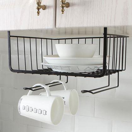 Imaginea din Coș metalic suspendat cu cârlige -  negru