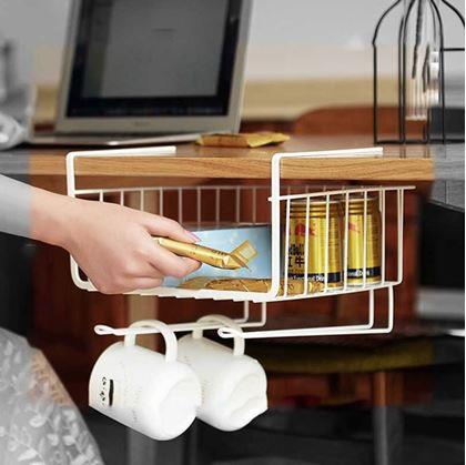 Imaginea din Coș metalic suspendat cu cârlige -  alb