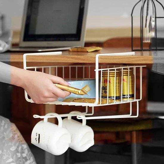 Imaginea din Coș metalic suspendat cu cârlige -  alb