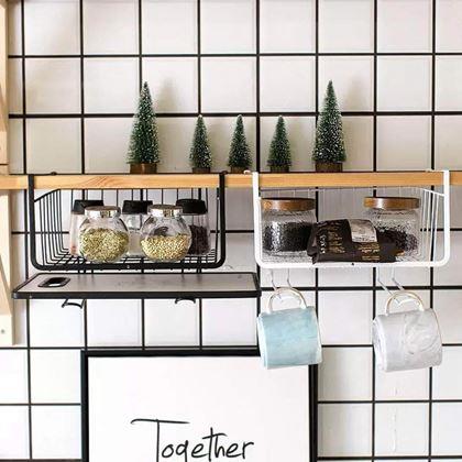 Imaginea din Coș metalic suspendat cu cârlige -  alb