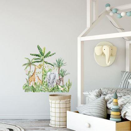Imaginea din Stickere de perete pentru copii – animale din junglă