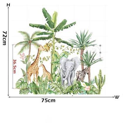 Imaginea din Stickere de perete pentru copii – animale din junglă