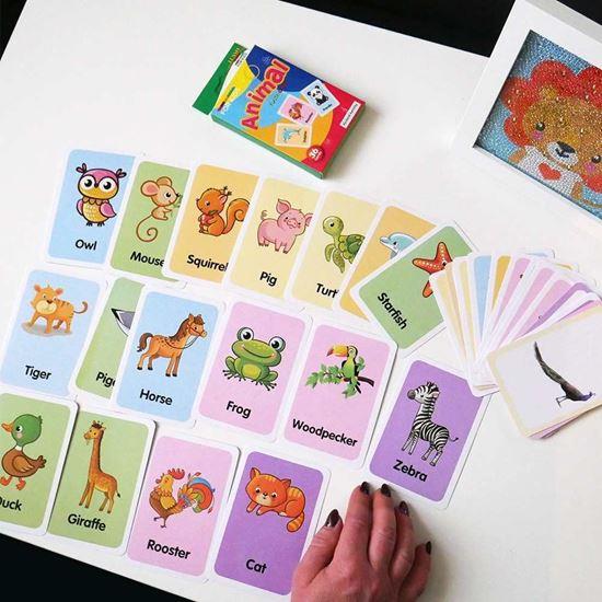 Imaginea din Set de 36 carduri educative în limba engleză -  animale