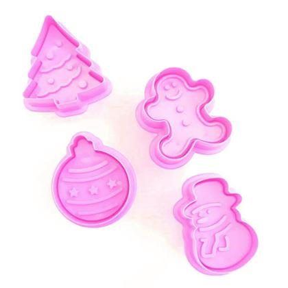 Imaginea din Decorațiuni de Crăciun cu timbru pentru biscuiți (set 4 bucăți)