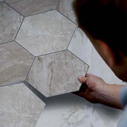 Imaginea din Tapetă hexagon 10 buc. - mozaic gri