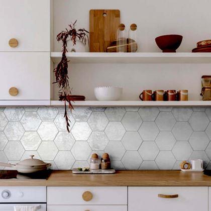 Imaginea din 10 panouri hexagonale autoadezive - mozaic gri