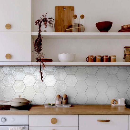 Imaginea din Tapetă hexagon 10 buc. - mozaic gri