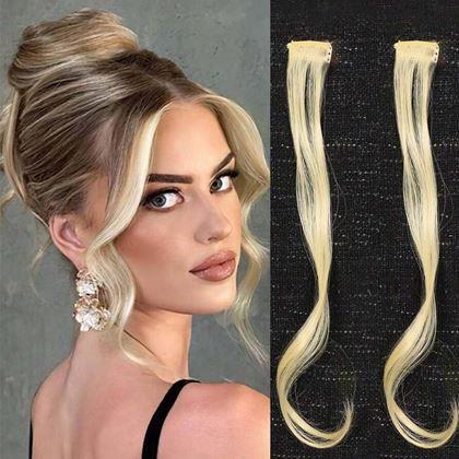 Imaginea din Extensie de păr cu clips, efect șuvițe - blondă