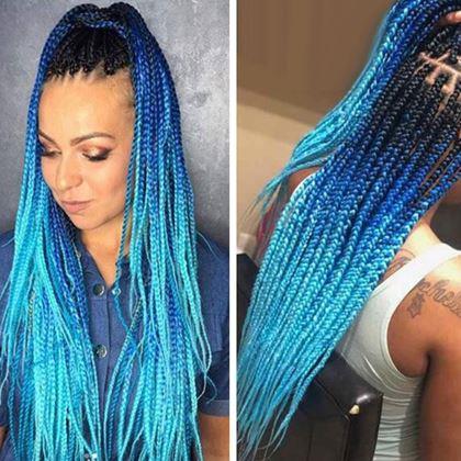 Imaginea din Extensie de păr ombré - albastru