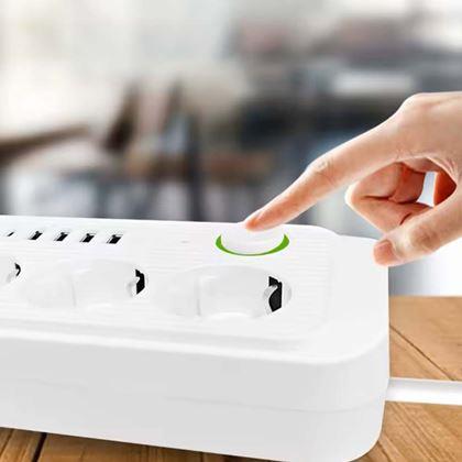Imaginea din Prelungitor cu 3 prize și porturi USB