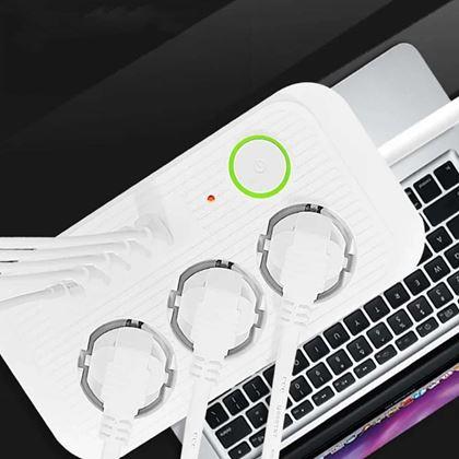 Imaginea din Prelungitor cu 3 prize și porturi USB