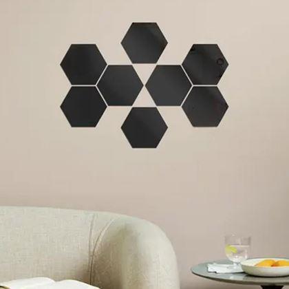 Imaginea din Tapetă hexagon 10 buc. - mozaic negru