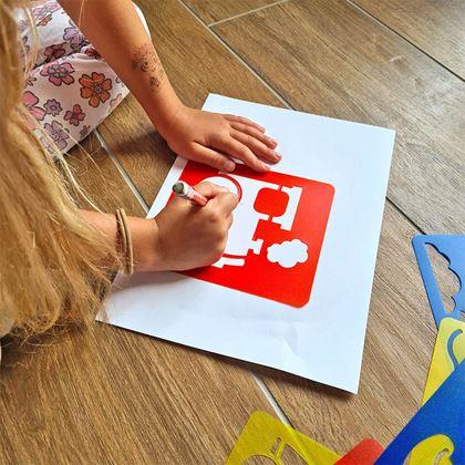 Imaginea din Șabloane pentru pictură 6 buc - mijloace de transport