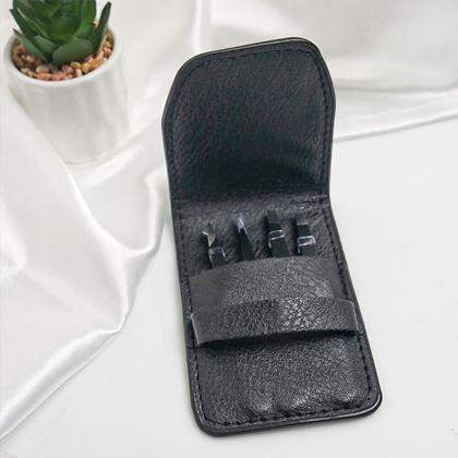 Imaginea din Set de pensete 4 bucăți în etui - negru