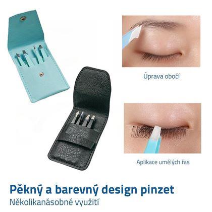 Imaginea din Set de pensete 4 bucăți în etui - negru