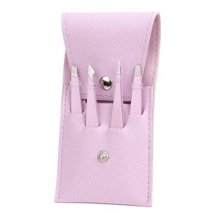 Imaginea din Set de pensete 4 bucăți în etui - roz