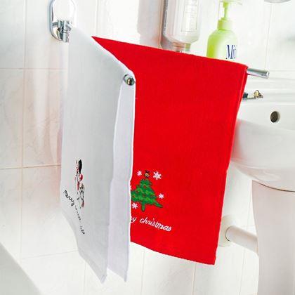 Imaginea din Prosop de Craciun 100% bumbac  -  oameni de zapada