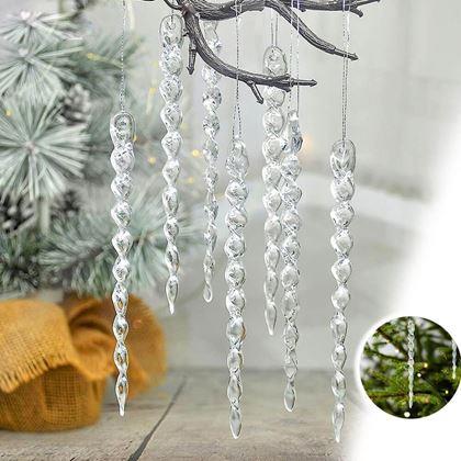 Imaginea din Ornamente de Crăciun țurțuri 12 buc