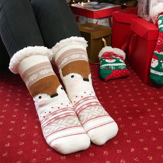 Imaginea din Șosete călduroase de Crăciun cu blană  - ren