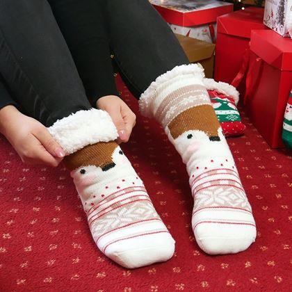 Imaginea din Șosete călduroase de Crăciun cu blană  - ren