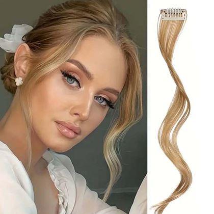 Imaginea din Extensie de păr cu clips, efect șuvițe - blond închis