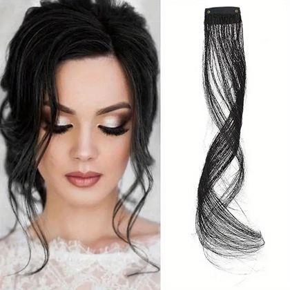 Imaginea din Extensie de păr cu clips, efect șuvițe - negru