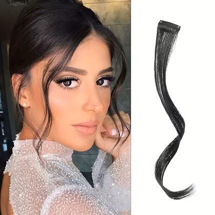 Imaginea din Extensie de păr cu clips, efect șuvițe - negru
