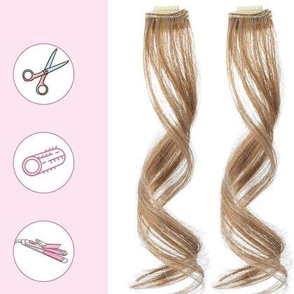 Imaginea din Extensie de păr cu clips, efect șuvițe - blond închis