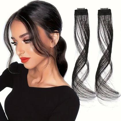 Imaginea din Extensie de păr cu clips, efect șuvițe - negru