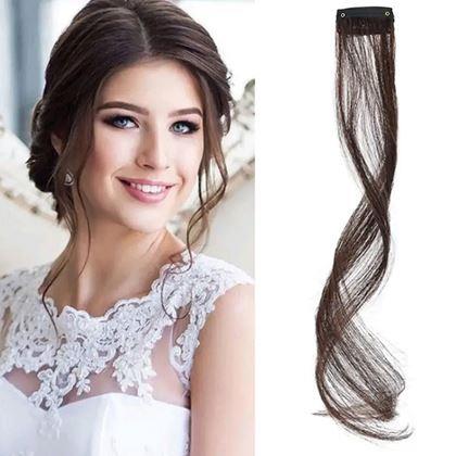Imaginea din Extensie de păr cu clips, efect șuvițe - maro