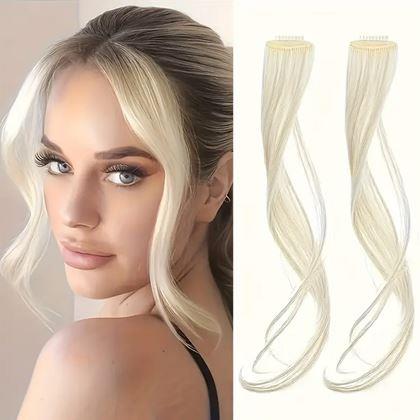 Imaginea din Extensie de păr cu clips, efect șuvițe - blondă