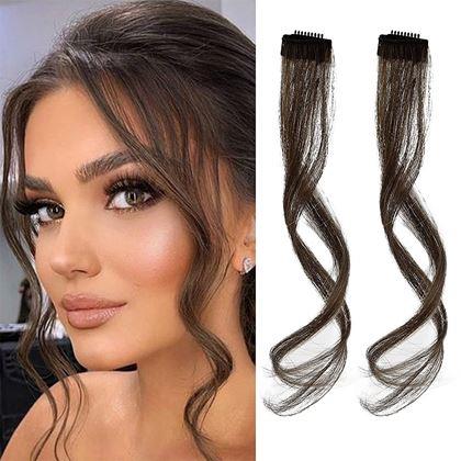 Imaginea din Extensie de păr cu clips, efect șuvițe - maro