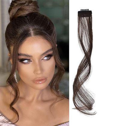 Imaginea din Extensie de păr cu clips, efect șuvițe - maro