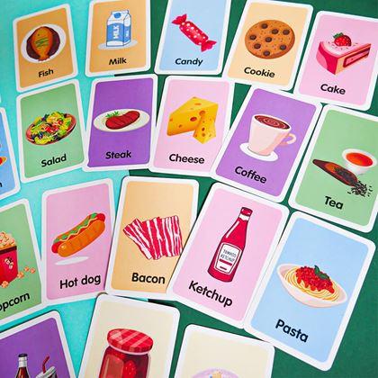 Imaginea din Set de 36 carduri educative în limba engleză -  alimente și băuturi
