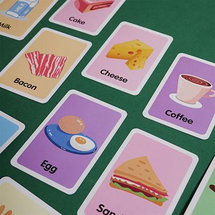 Imaginea din Set de 36 carduri educative în limba engleză -  alimente și băuturi