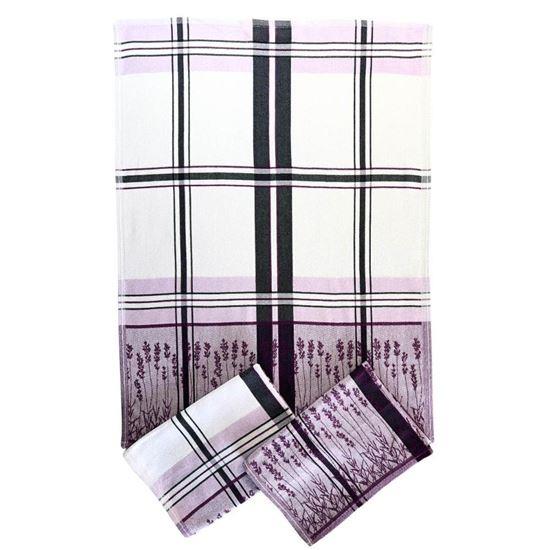Imaginea din Set de 3 prosoape din bumbac extra absorbant - lavandă